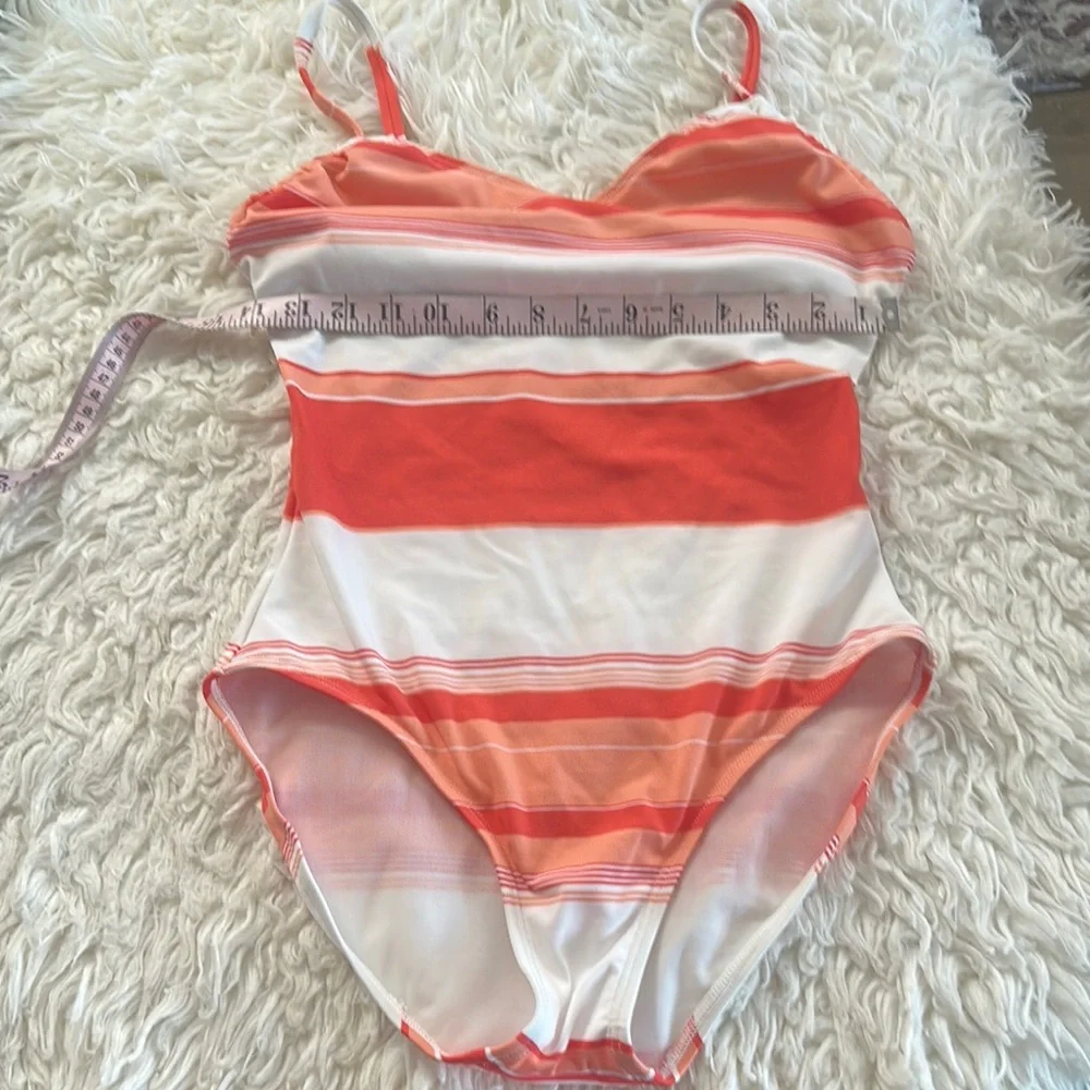 MICHAEL Michael Kors Burnt Orange & White One Piece Swimsuit